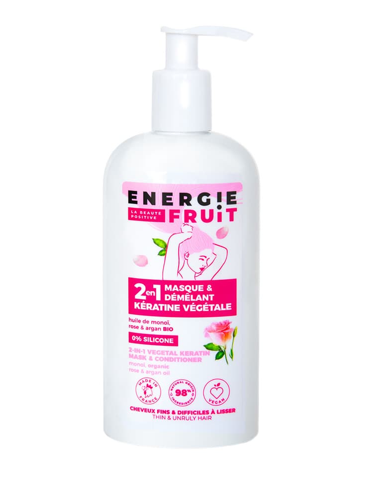 Énergie Fruit Masque Kératine Végétale Monoï Rose & Huile d'Argan Bio