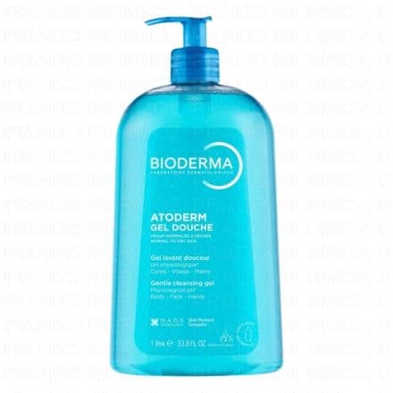 BIODERMA Atoderm - Gel douche lavant doux hydratant corps sans savon flacon pompe 1l